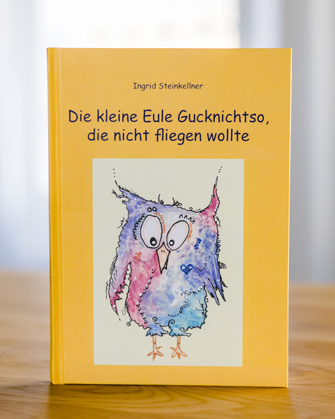 Umschlagseite des Buches "Die kleine Eule Gucknichtso, die nicht fliegen wollte"